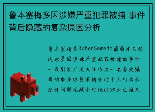 鲁本塞梅多因涉嫌严重犯罪被捕 事件背后隐藏的复杂原因分析